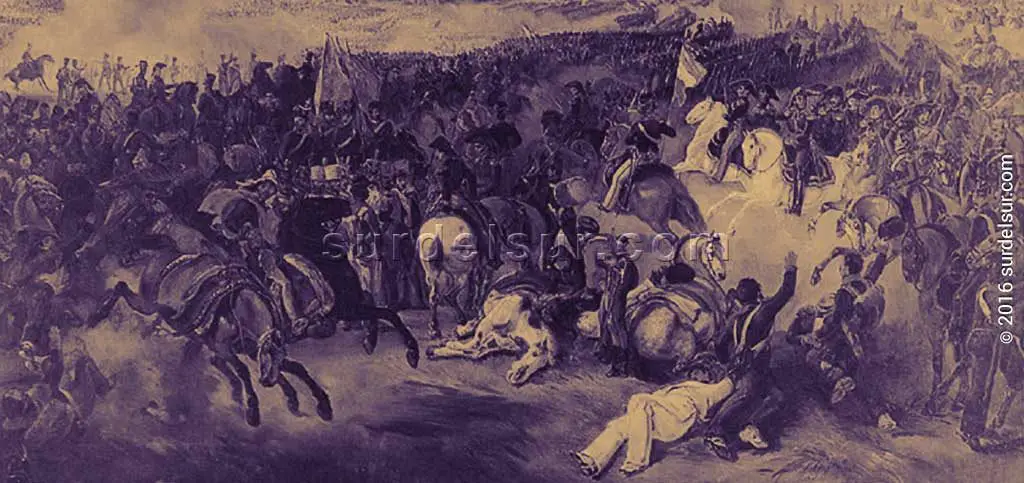 Batalla de Maipú, Oleo, detalle.