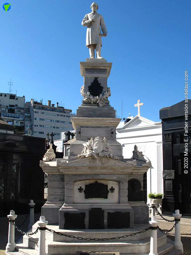 Cementerio de la Recoleta; Monumento de Juan Bautista Alberdi (1884)