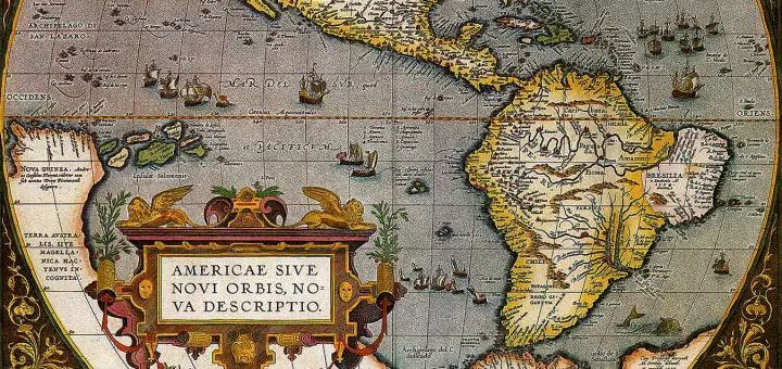 Detalle de mapa antiguo de 1587. Colección Roderick Barron