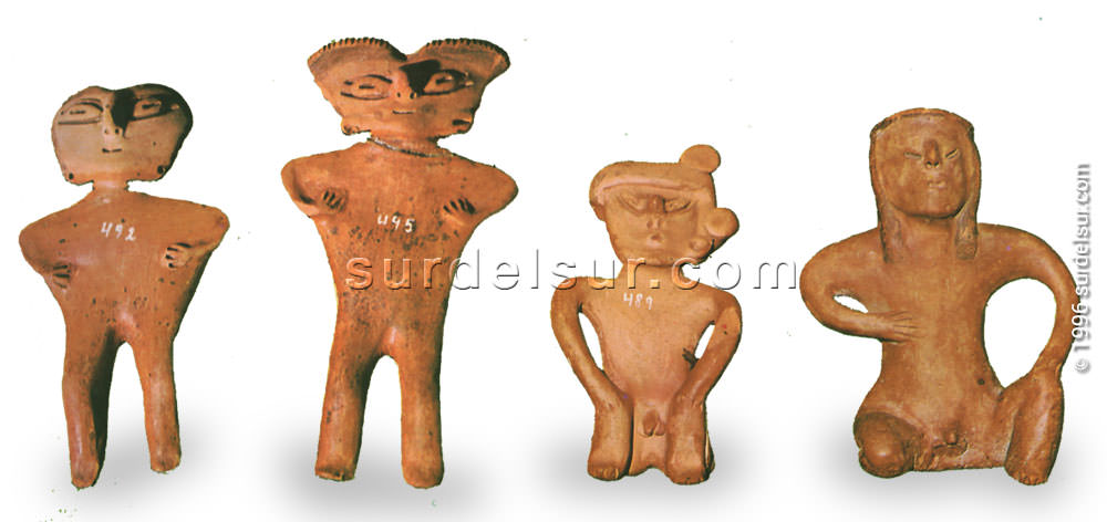 Estatuillas arcaicas de la Cultura Barreal, Museo Inca Huasi, La Rioja. Cultura de la Aguada