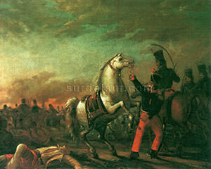 Carga de Caballería del Ejército Federal (Cavalry charge of the Federal Army). Painting by Carlos Morel 