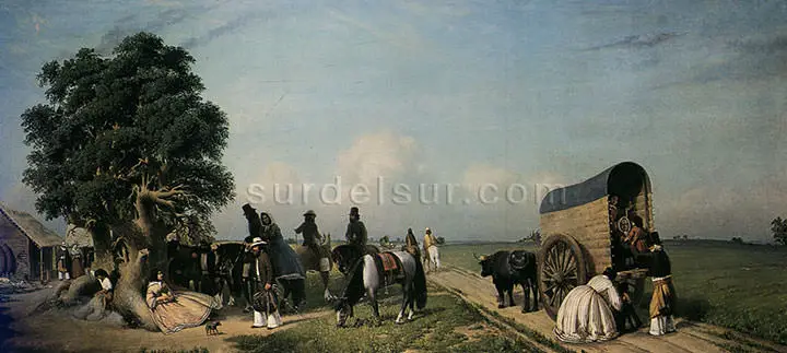 A Halt in the Countryside. Painting. Prilidiano Pueyrredón.