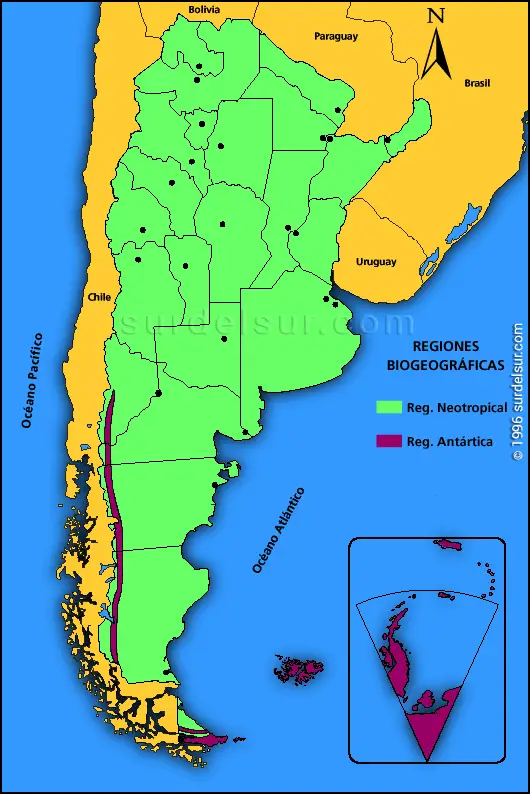 Map of the Argentine Biogeographic Regions