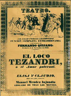 Afiche Obra de Teatro de 1835