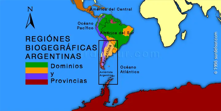Mapa de las Regiones Biogeográficas Argentinas