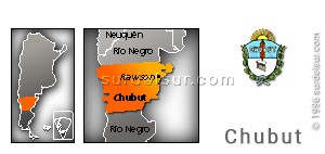 Map and shield Province: Chubut