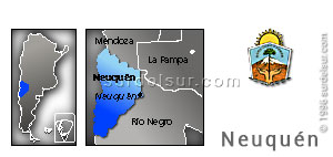 Mapa y escudo de la Provincia de Neuquén