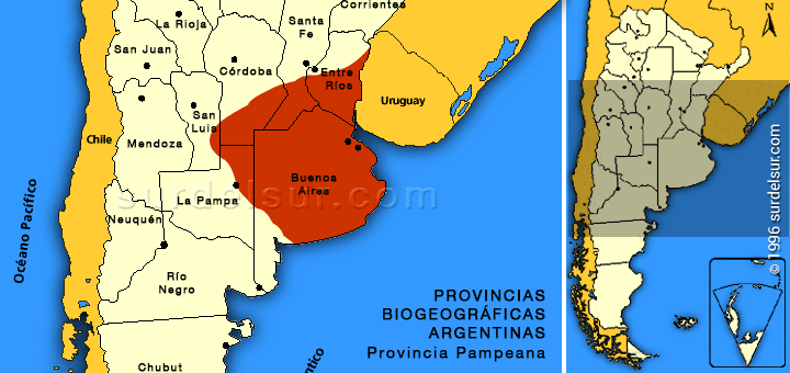 Provincia Biogeográfica Pampeana. Mapa