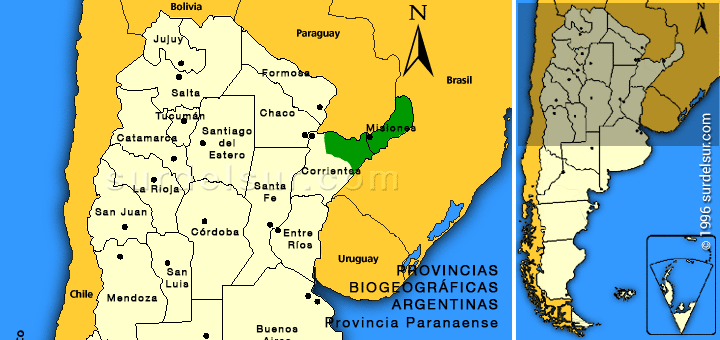 Mapa de la Provincia Biogeográfica Paranaense