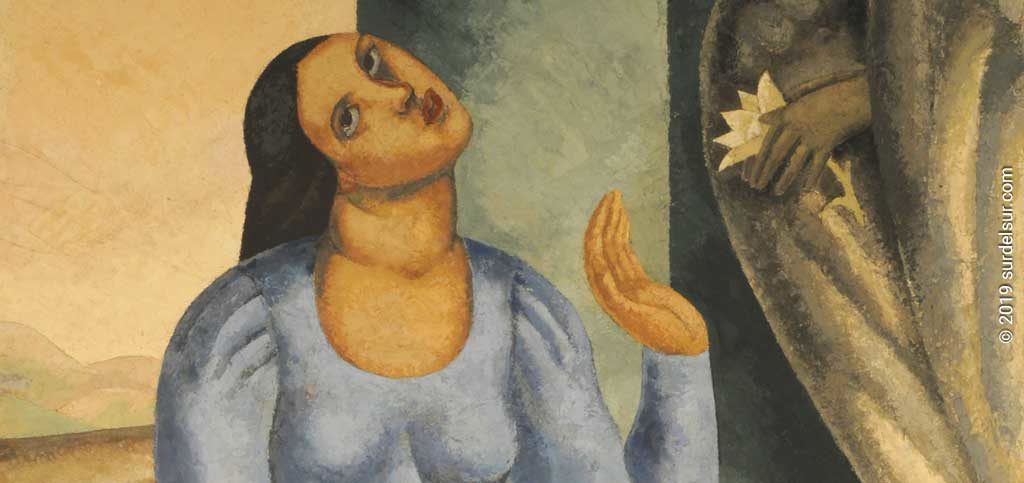 Anunciación (1928). Pintura religiosa, detalle. Alfredo Guttero