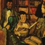 Historia de la literatura argentina: El Salón de Marcos Sastre. Óleo de Alberto M. Rossi. Detalle Colección Miguel Ángel Moretón