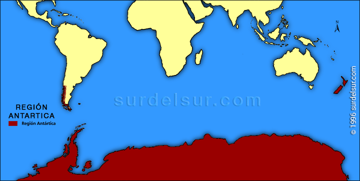Mapa de la Región Antártica Continental