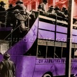 El estado moderno argentino:Omnibus de dos pisos en la calle de Buenos Aires (1930)