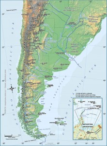 Mapa de Argentina físico y orográfico