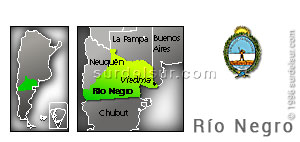 Mapa y escudo de la provincia de Río Negro