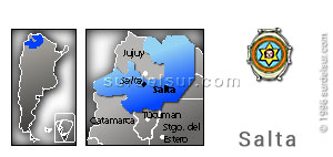 Mapa y escudo de la provincia de Salta