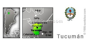 Mapa y escudo de la provincia de Tucumán