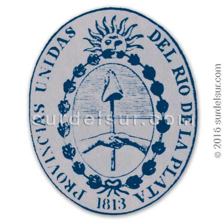 Escudo tal como aparece en la tapa de la Constitución de 1819