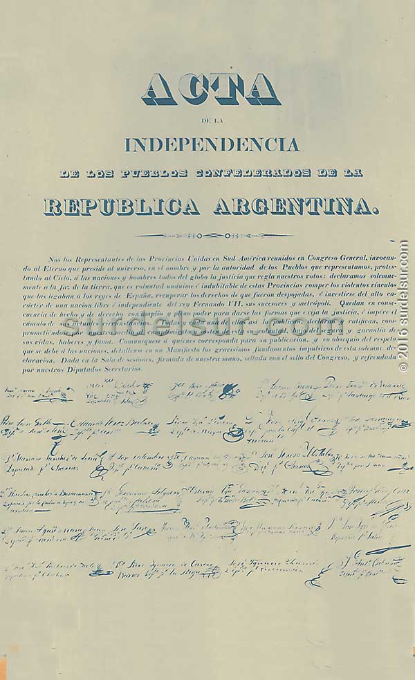 Original del Acta de la Independencia