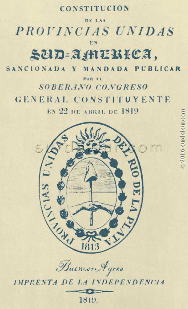 Portada de la Constitución de 1819
