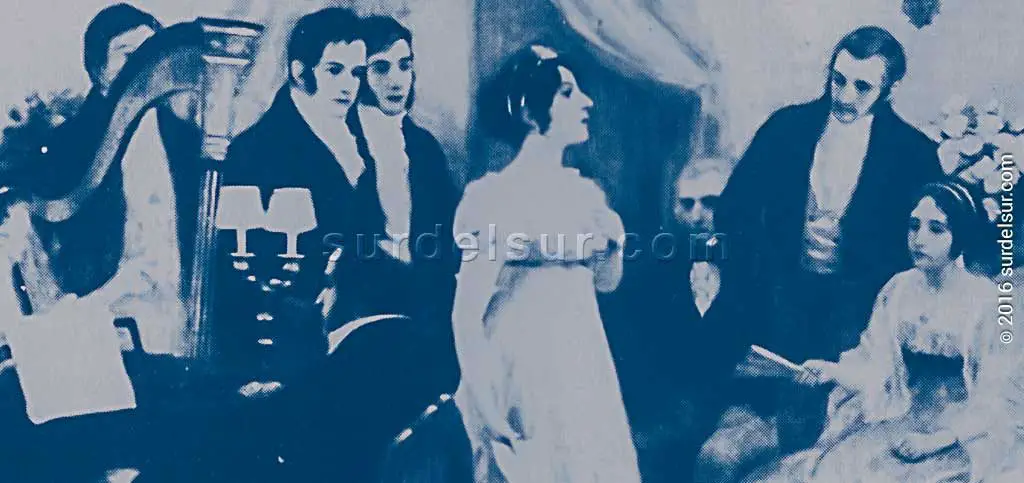 El Himno Nacional Argentino entonado en el salon de Mariquita Sánchez. Óleo de Pedro Subercaseaux Errázuriz