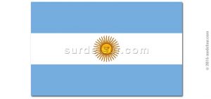 Bandera argentina con sol de Mayo