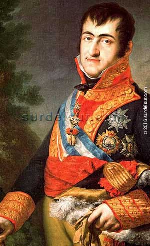 Fernando VII con la condecoración de la orden de Carlos III
