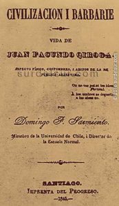 Portada de Civilización y Barbarie, obra de Domingo Faustino Sarmiento