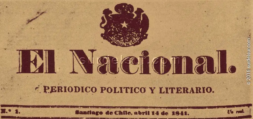 El Nacional, periódico chileno, donde Sarmiento ejerció el periodismo.