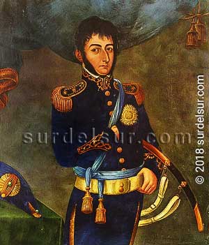 José de San Martín, uniforme de Granaderos, retrato 1817, oleo