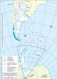 Mapa de Argentina oficial bicontonental físico, político y mudo