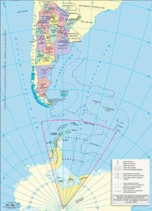Mapa de Argentina oficial, político, bicontinental