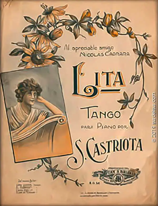 Partitura del tango instrumental Lita. Música de Samuel Castriota