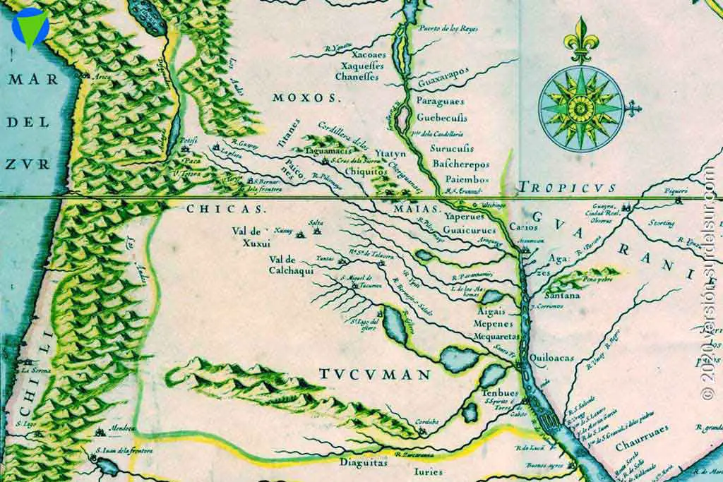 Tucumán mapa antiguo de pueblos originarios