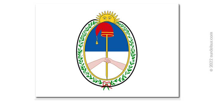 Bandera Nacional de la Libertad Civil. Bandera blanca con el escudo nacional de Argentina.