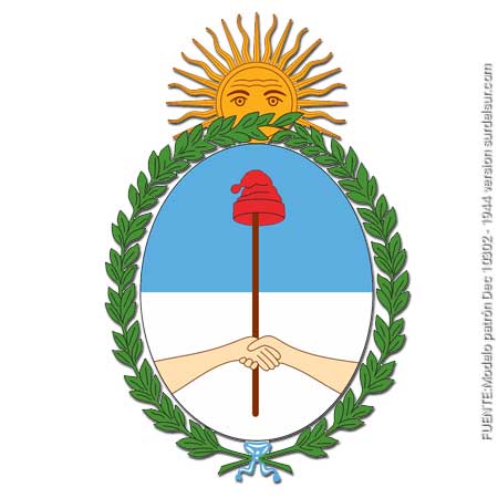 Escudo de la República Argentina modelo patrón Decreto 10032/1944