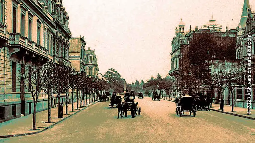 Avenida Alvear en 1900, vista desde Callao, hacia Ayacucho,