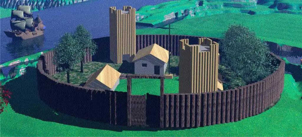 Vista de maqueta digital del fuerte Sancti Spiritus