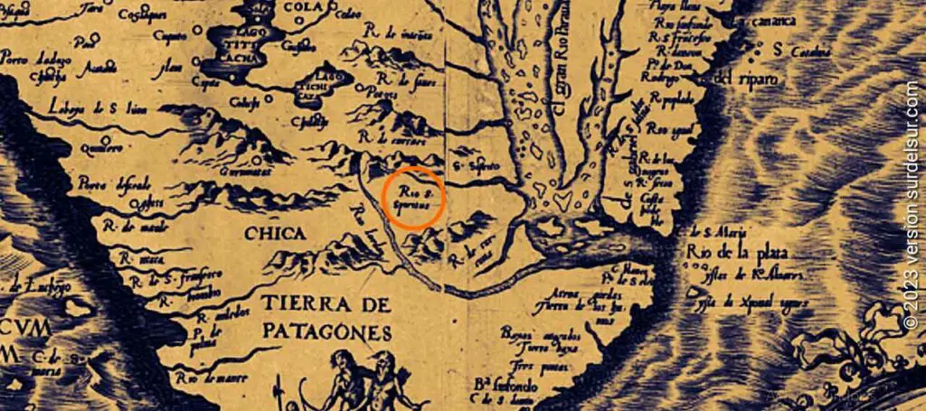 Mapa de Diego Gutiérrez de 1562.Detalle del Río de la Plata. Museo Naval Madrid