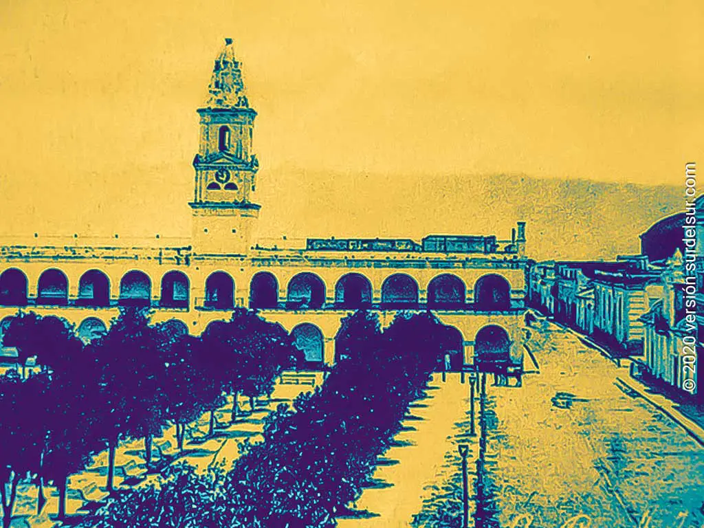 Cabido frente a la Plaza Independencia con la doble fila de naranjos. (1870) San Miguel de Tucumán