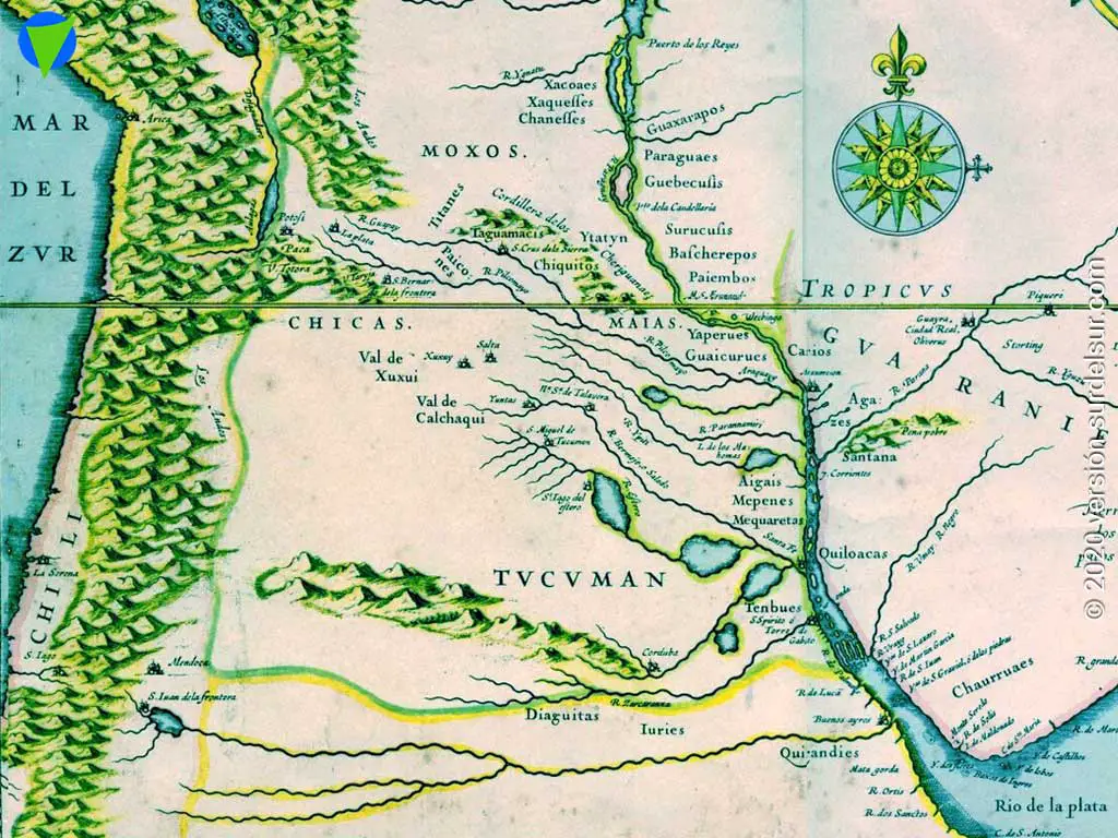 Mapa del norte de Argentinacon la ubicación de los pueblos originarios